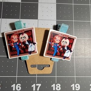 Pair of Love and Death Hair Clips